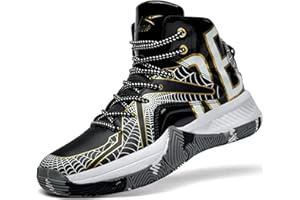 ASHION Unisex Kids Basketball Shoes Air Boys Girls High Top Sneakers Breathable Outdoor Cushioning Athletic Shoes