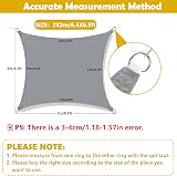 Mokani 2x2m Sun Shade Sail Grey Waterproof UV 95% with Ropes view 2