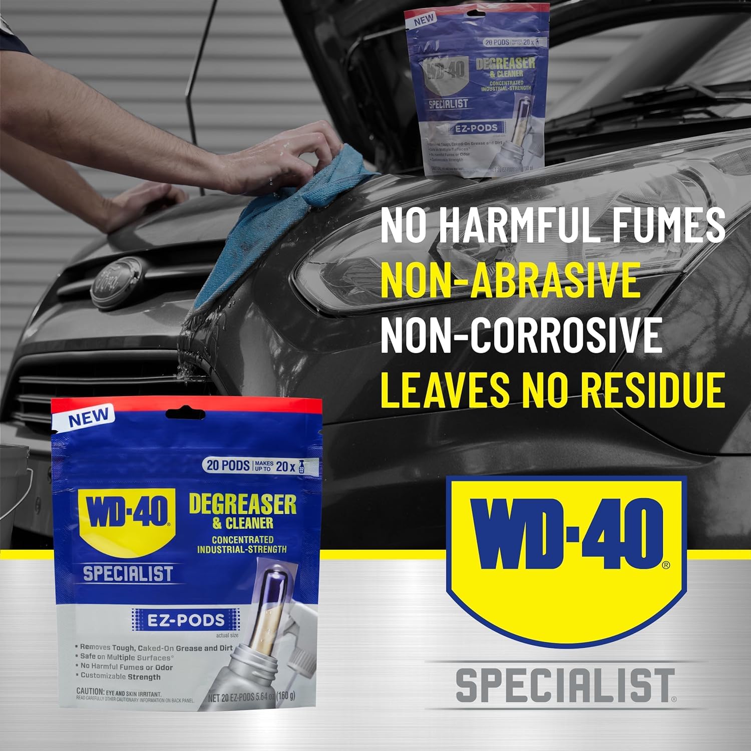 WD-40 Specialist Degreaser and Cleaner EZ-PODS, Customizable Industrial-Strength Concentrate, Multi-Surface Cleaning Solution, Cleans and Degreases BBQ, Patio Cleaner,1-Pack of 5 PODS