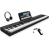 STRICH 88 Key Digital Piano Full Size Electric Keyboard with Semi-Weighted Sensitive Keys, Portable Electric Piano Set for Be