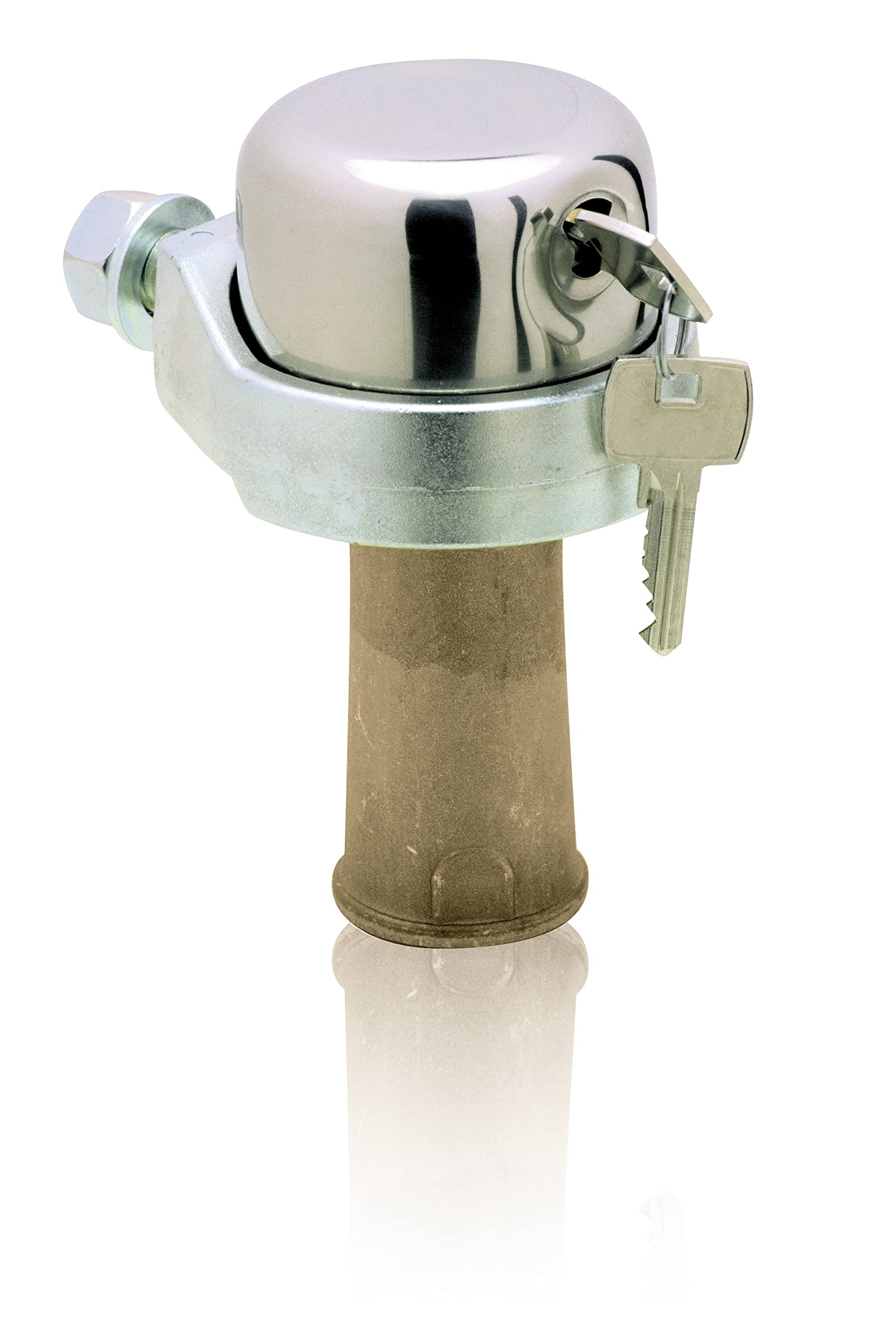 Campana Body Padlock in Zamak Coated by CORAZZA in Stainless Steel. Tempered Carbonised Hook Closure. Supplied 3 Keys. with Accessories.