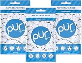 PUR Gum Sugar Free Peppermint Xylitol 55 Pieces Pack of 3 Vegan Gluten Free