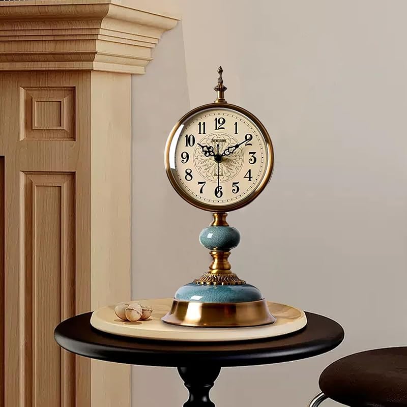 Reloj de Mesa Vintage, Reloj de Escritorio de Metal Estilo Antiguo — foto 4 de 6