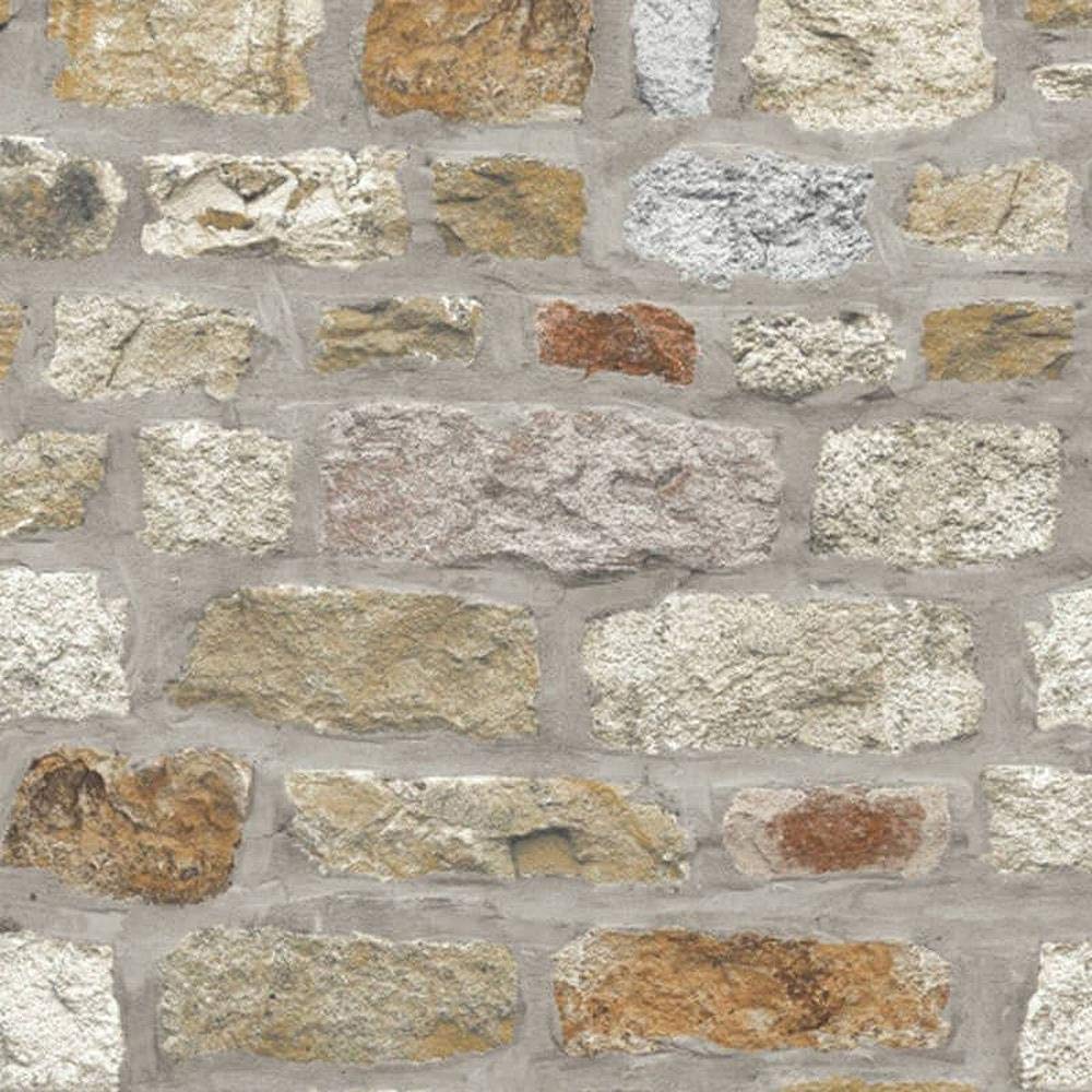 White Brick Effect Wallpaper Slate 3d Wall Weathered Stone Realistic 6 Roll Deal