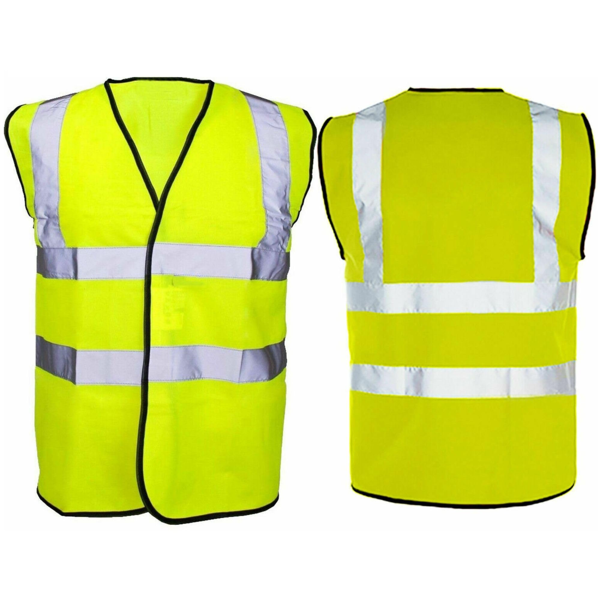 ARA CHOICE Yellow Hi Vis Safety Vest Waistcoat | High Visibility Reflective Work-wear | High Visibility Vest Car 100% Polyester | Safety Vest Waistcoats – Jacket For Traffic Work – Running (Large)