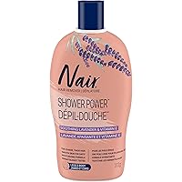 Nair Shower Power MAX Hair Remover for Coarse Hair on Legs & Body with Soothing Lavender and Vitamin E, 312-g