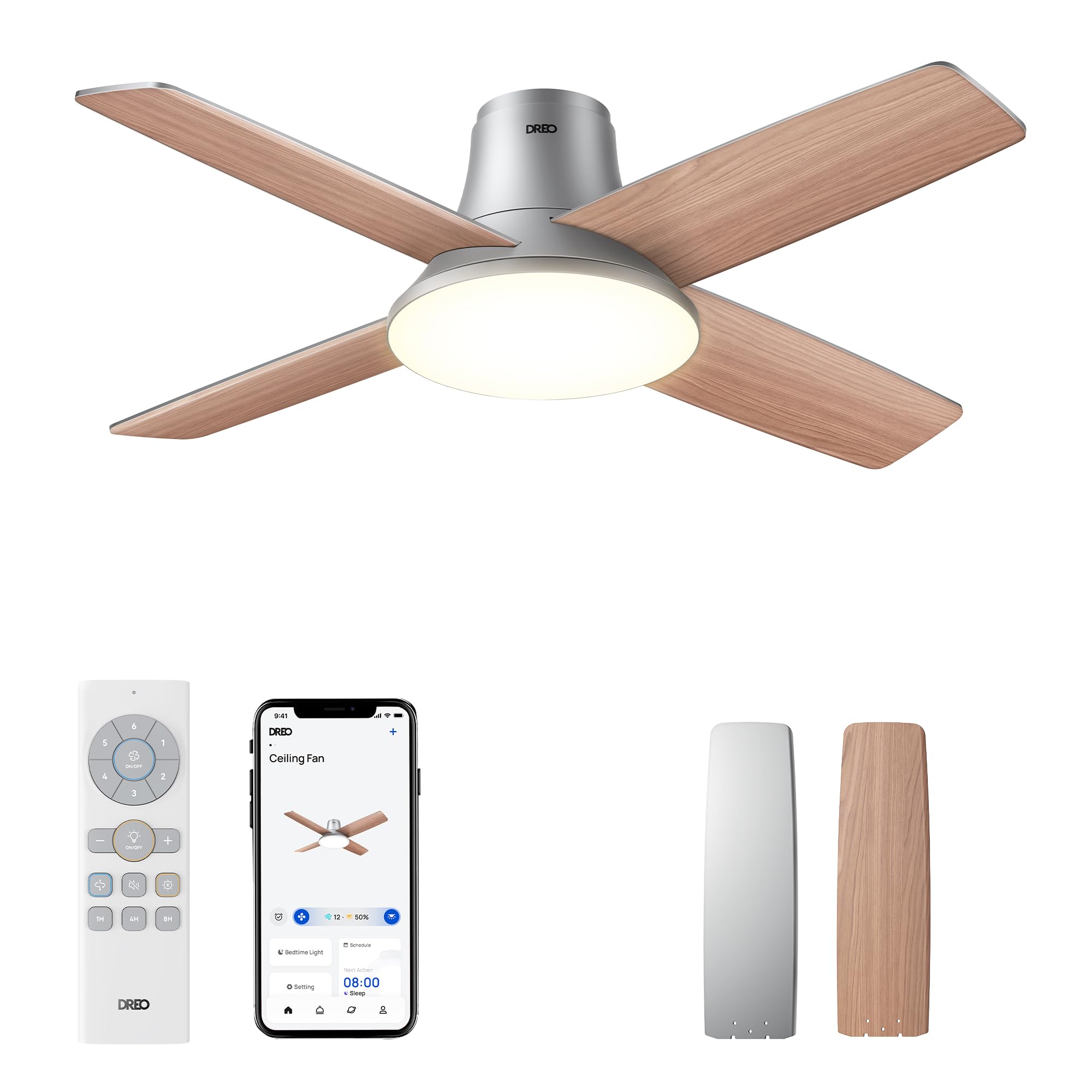 Dreo Ceiling Fans with Lights, 12 Speeds & 3 Fan