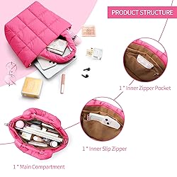 KALIDI Quilted Tote Bag Small Puffer Crossbody Bag
