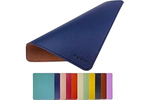 MelVan PU Leather Mouse Pad with Stitched Edge, Wood Mouse Pad, Waterproof Gaming Mouse Pad Mat for Computers, Laptop, Office