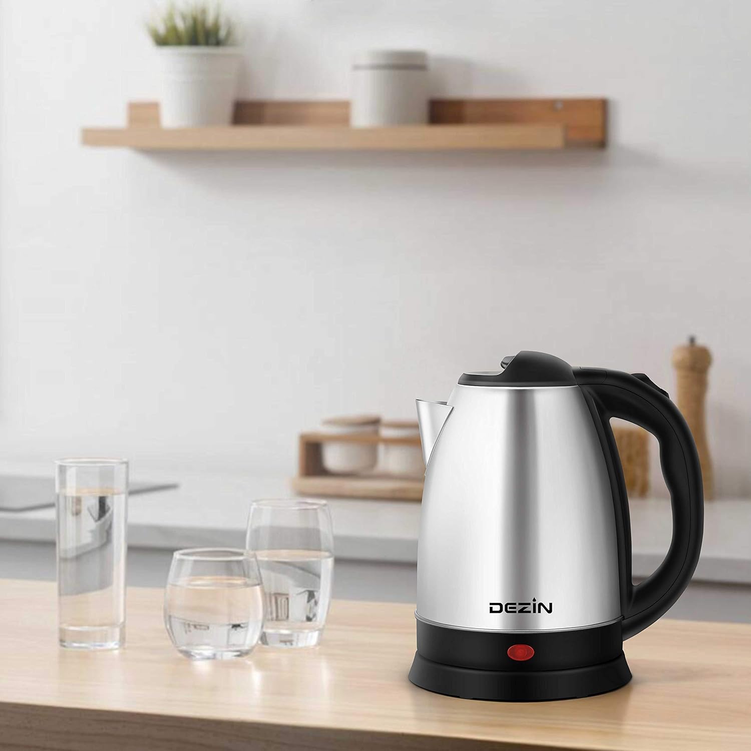 Dezin Electric Kettle Upgraded, 2L Stainless Steel Cordless Tea Kettle, Fast Boil Water Warmer with Auto Shut Off and Boil Dry Protection Tech for Coffee, Tea, Beverages: Kitchen & Dining