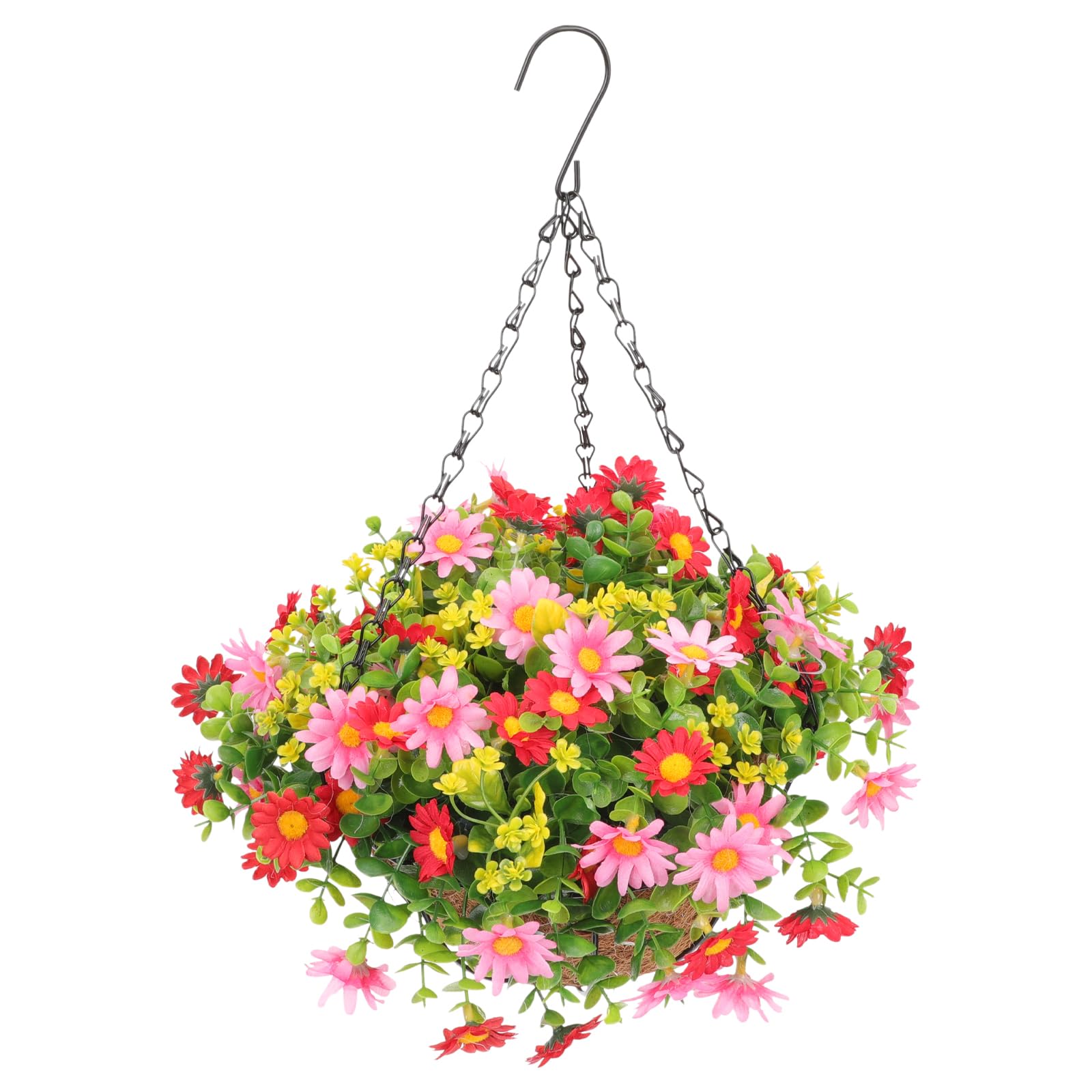 MAGICLULU 1Pcs Artificial Hanging Plant in Basket Hanging Flowers in Basket for Patio Home Courtyard Decoration