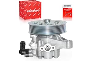 PHOBOOS Power Steering Pump Compatible with Honda Accord 2008-2012 L4 2.4L, with Outlet & Pulley, Smooth Steering, Low Noise, High Durability, Ref. 21-5495