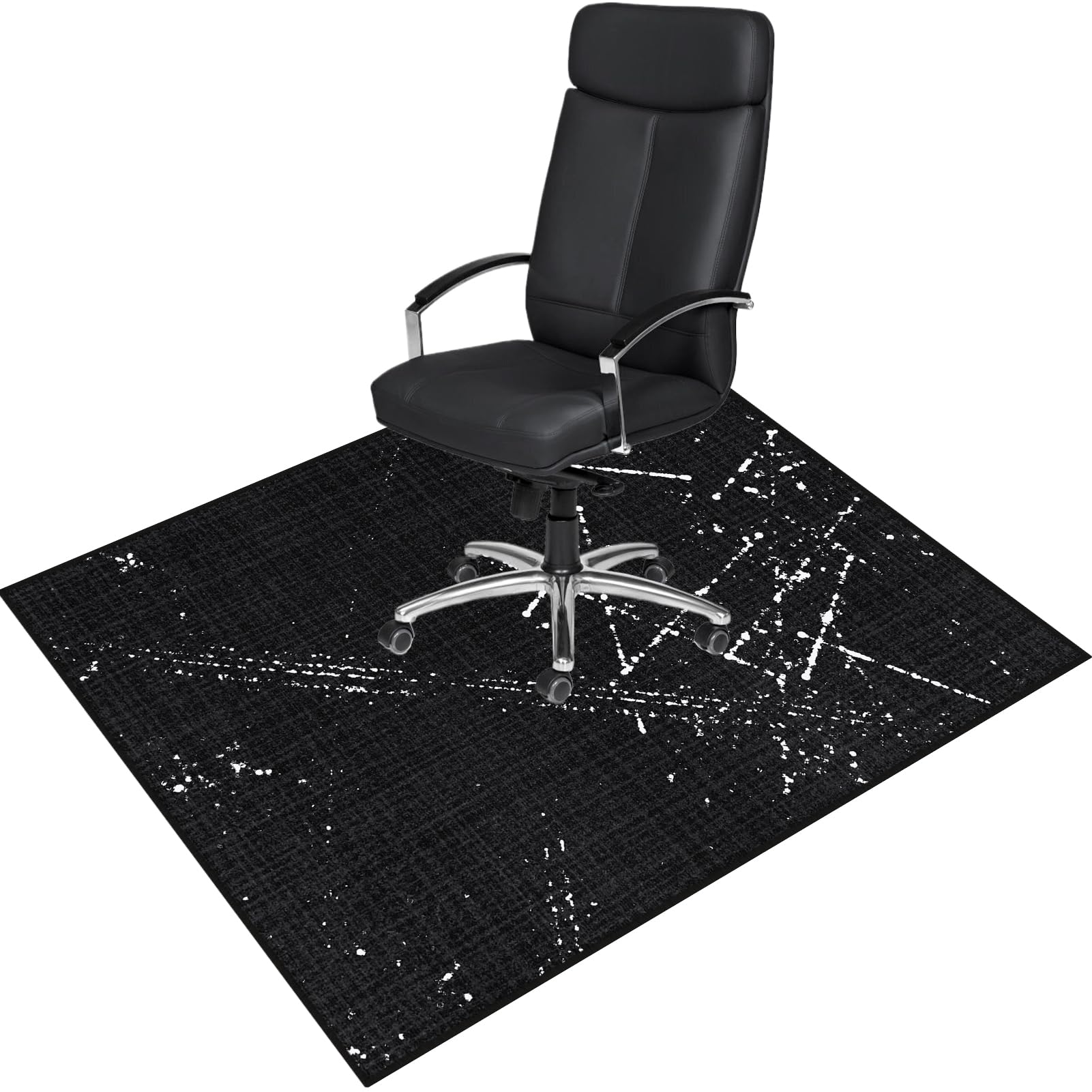 Office Chair Mat for Hardwood Floor: 36x48 Inch Black Desk Chair Mat for Rolling Chair - Non Slip Dirt Resistant & Machine Washable - Hard & Tile Floor Protector Mat for Office Gaming Room Entrance