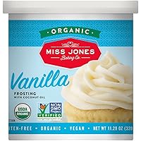 Miss Jones Baking Organic Buttercream Frosting, Perfect for Icing and Decorating, Vegan-Friendly: Vanilla (Pack of 1)