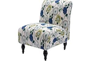 Iauddy Armless Accent Slipper Chair Cover Slipcover,Stretch Spandex Removable Fabric Non-Slip Silp Cover for Accent Chair Without arms Furniture Protector for Living Dining Room