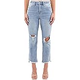 RFM Dylan High Rise Slim-Fit Straight Crop Fray Jeans with Built-in Tummy Control - Premium Stretch Denim (Available in Plus)