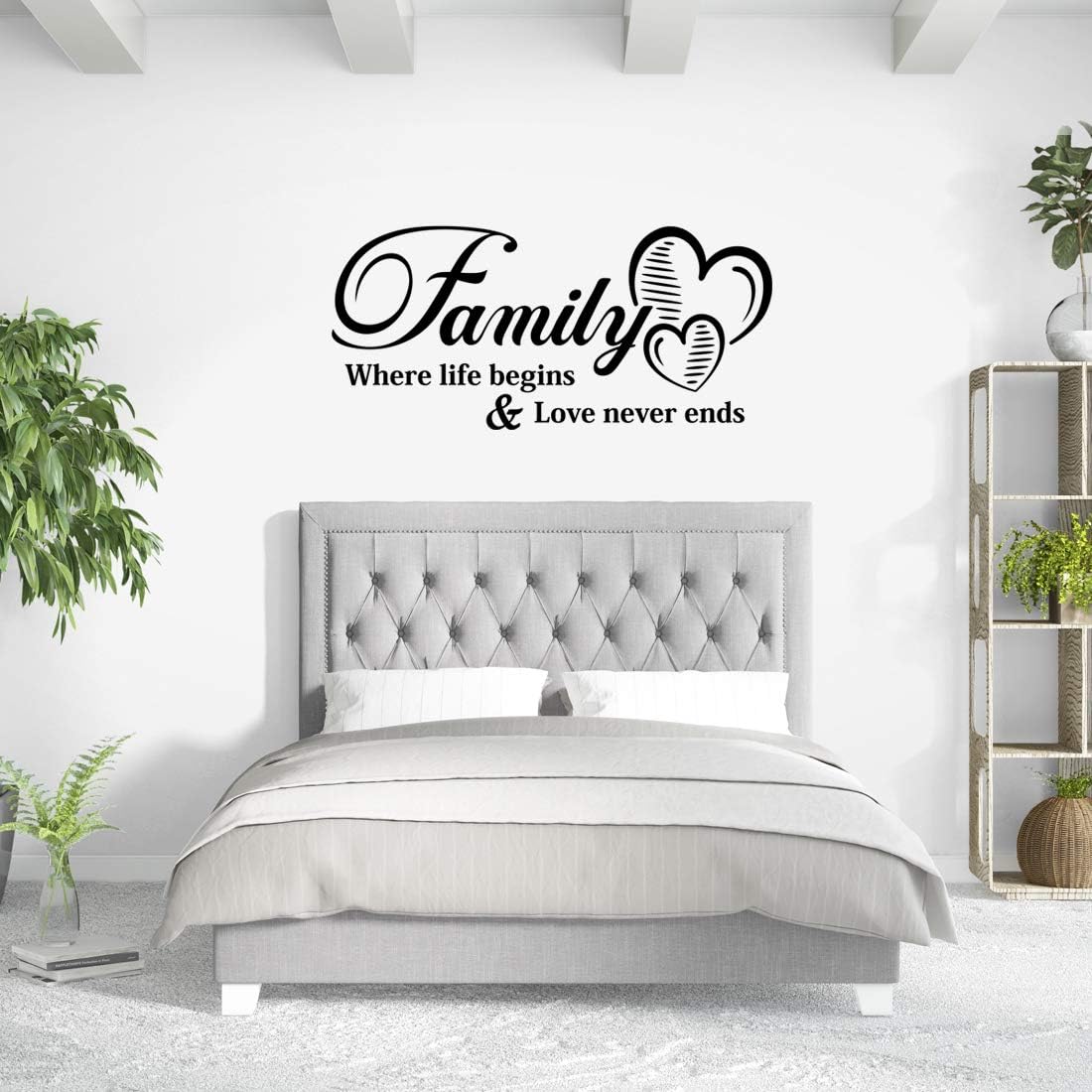 Family Where Life Begins Love Never Ends Wall Quote Sticker Motivational Living Room Decal Art Kitchen Stickers Bedroom Decor Quotes Tree Decoration Kid Photo Office Decals Vinyl Picture Home Mural - Image 4