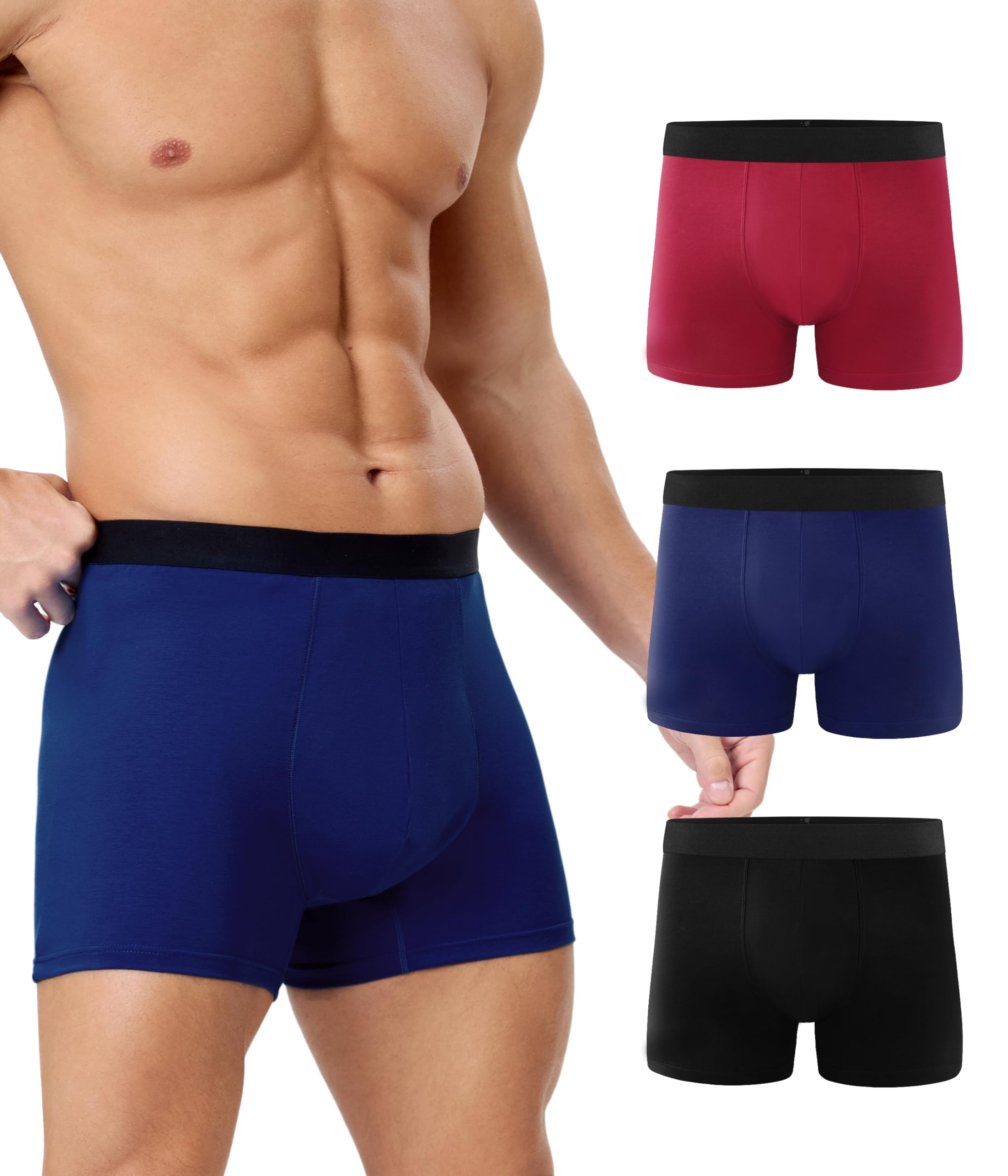 Photo 1 of YESWEL Men's Incontinence Underwear, Leak Proof Washable Reusable Cotton Boxer Brief, Heavy Flow Bladder Leak 3 Pack (Multicolor, XXXX-Large)