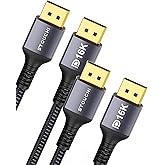 Stouchi 2 Packs 6.6FT VESA Certified DisplayPort 2.1 Cable 80Gbps DP Cord | UHBR20 | 16K 8K@240Hz 4K@360Hz | FreeSync G-Sync | DSC 1.2a | Snag-Free Connector | For RTX 5090 4090 Gaming Monitor