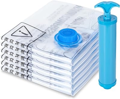 MagicQCraft 6 Pack Large Vacuum Storage Bags 80x60cm with Hand Pump