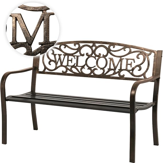Amazon.com: Garden Bench Outdoor Bench for Patio Metal Bench Park Bench