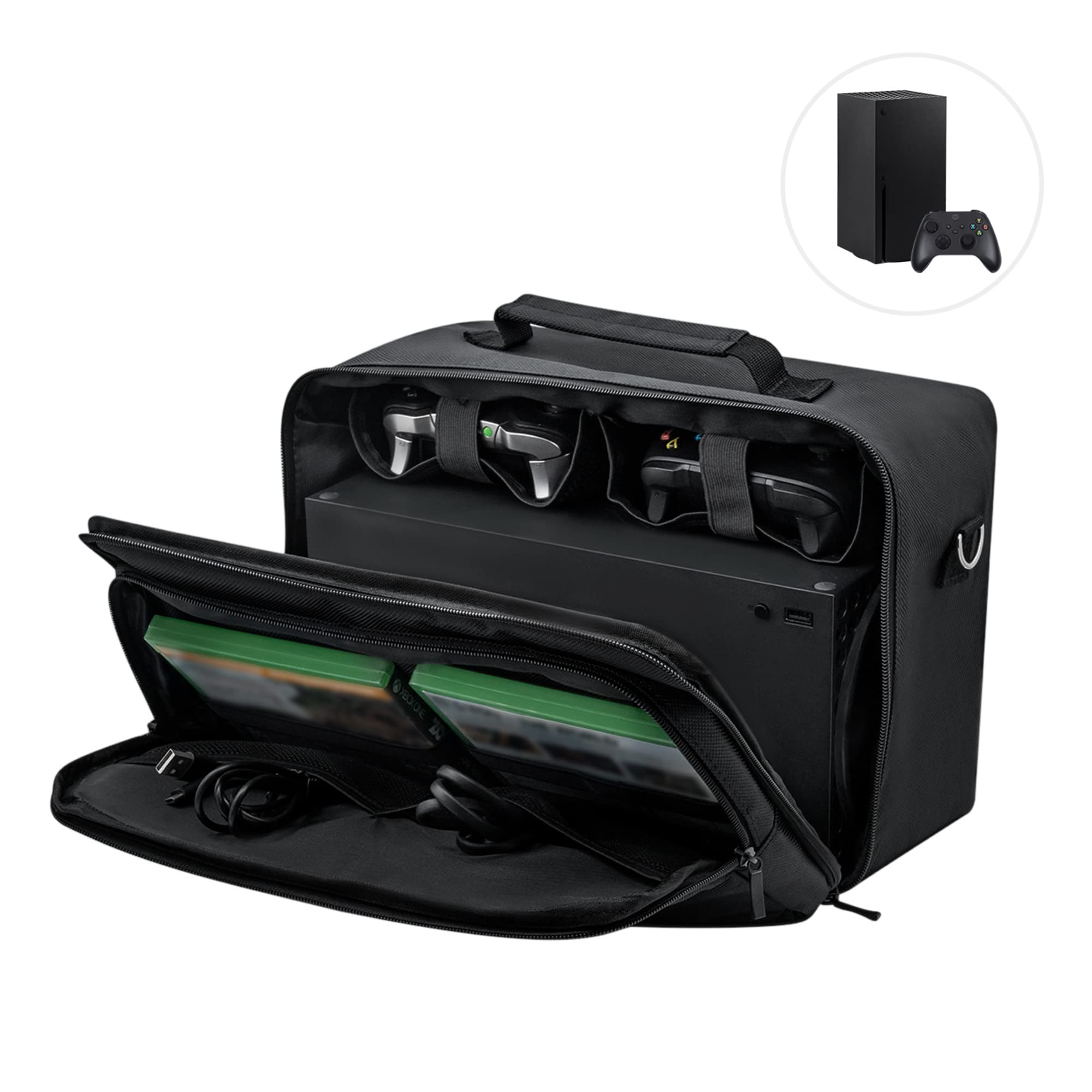 Mcbazel Protective Case for Xbox Series X, Travel Case Bag for Console, Controller, Cables and Other Accessories