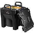 VEVOR Insulated Food Carrier, 32Qt Capacity Stackable Hot Box for Catering w/Stainless Steel Barrel, Top Load LLDPE Food Warmer w/Stationary Base, for Restaurant Canteen, Black