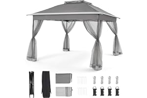 Bezseller 11x11 Pop Up Gazebo Tent with Mosquito Netting