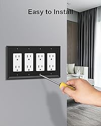 TREEWELL 2-Pack Quad Decorator Outlet Cover