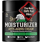 Viva Lab Mens Face Moisturizer Anti-Aging Cream - Lightweight After Shave Lotion for Men - Day & Night Hydrating Skin Care with Niacinamide Collagen Ceramides - Fast-Absorbing Non-Greasy 1.85oz