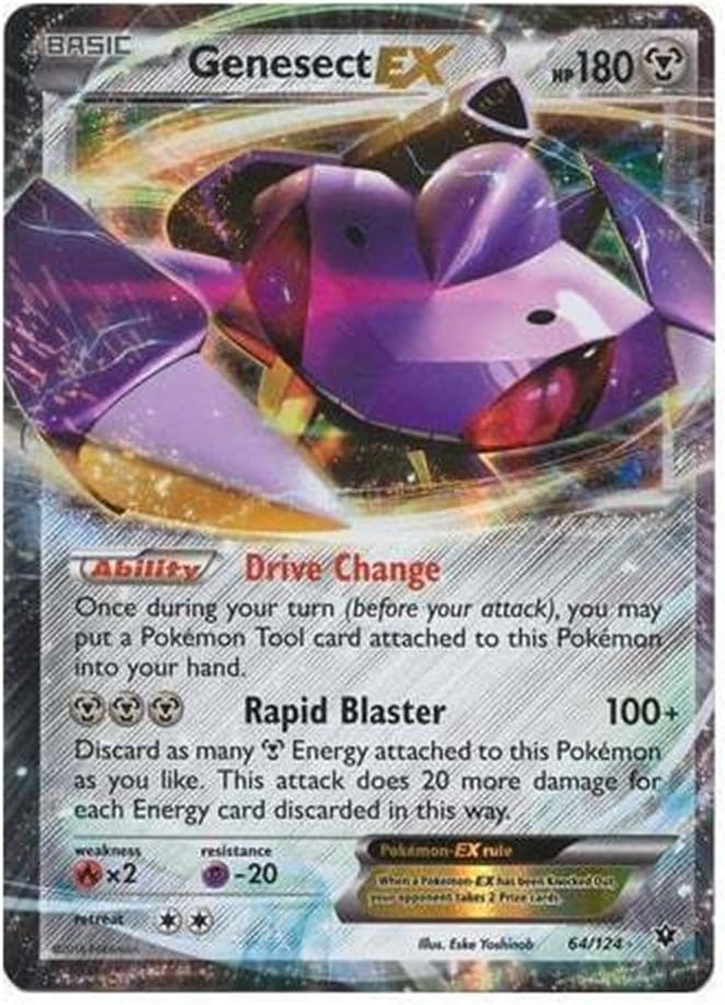 Fates Collide Pokemon XY Genesect Ex 64/124 Rare Holo card