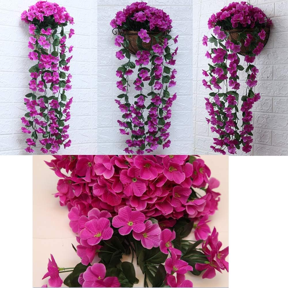 Fycooler 2 Pack Red Artificial Wisteria Garland, 90cm Faux Silk Hanging Flowers - Image 4