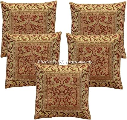 Dk Homewares Indian Ethnic Sofa Throw Pillow Covers Dark Brown