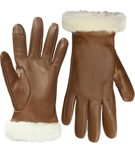 UGG Men's 3 Point Genuine Leather Gloves with Microfur Lining and