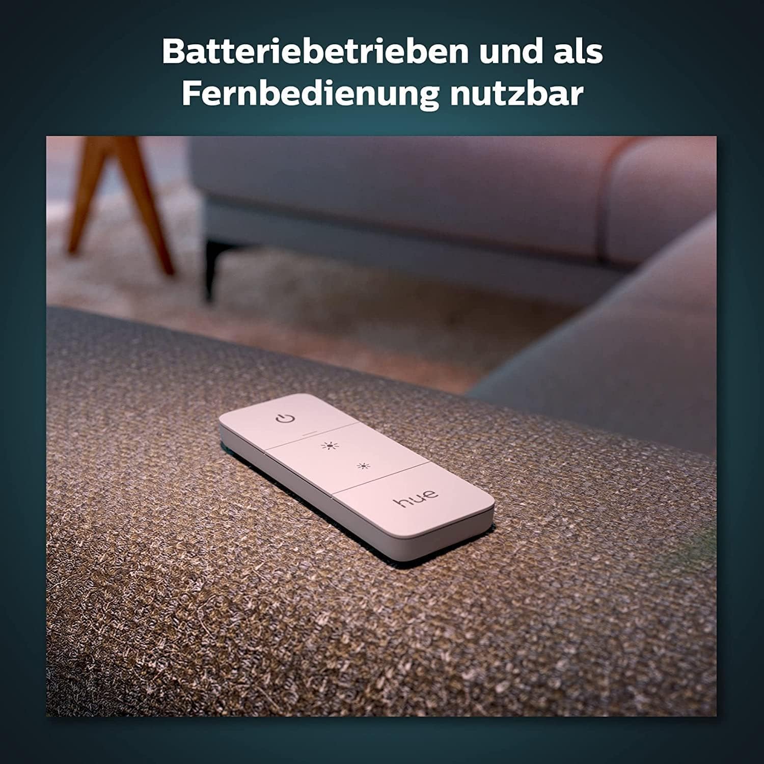 Philips Hue Dimmschalter für Hue Lichtsysteme, Smarter Dimmer zur Steuerung von Leuchten und Lichtszenen, kabelloser Lichtschalter ohne Installation, weiß 4