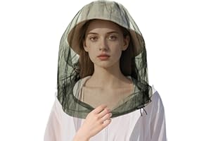 JAYRUIMICE Oversized Mosquito Net 42 x 25 Inches Ultra Large Mosquito Head Net Face Neck Fly Mesh Netting Fits All Hats for Outdoor Camping Hiking Fishing Gardening Safari(Army Green)