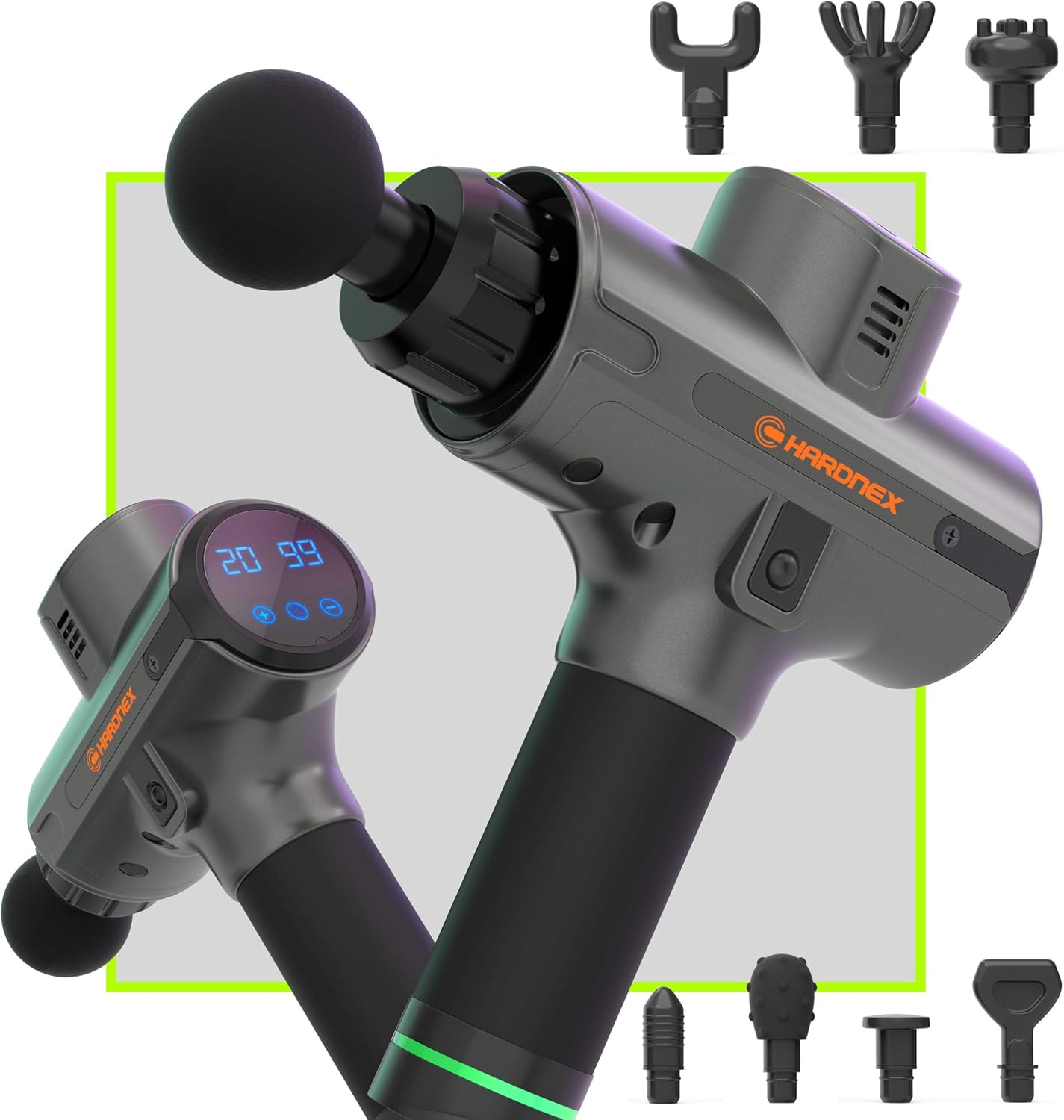 Muscle Massage Gun for Athletes - Deep Tissue Percussion Massager - Portable Handheld Electric Massager for Body Muscles, Back, Neck - New Model - 8 Massage Heads 20 Speeds Power Motor: Health & Personal Care