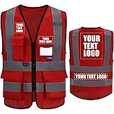 A-SAFETY High Visibility Reflective Safety Vest Customize Logo (XS-8XL)