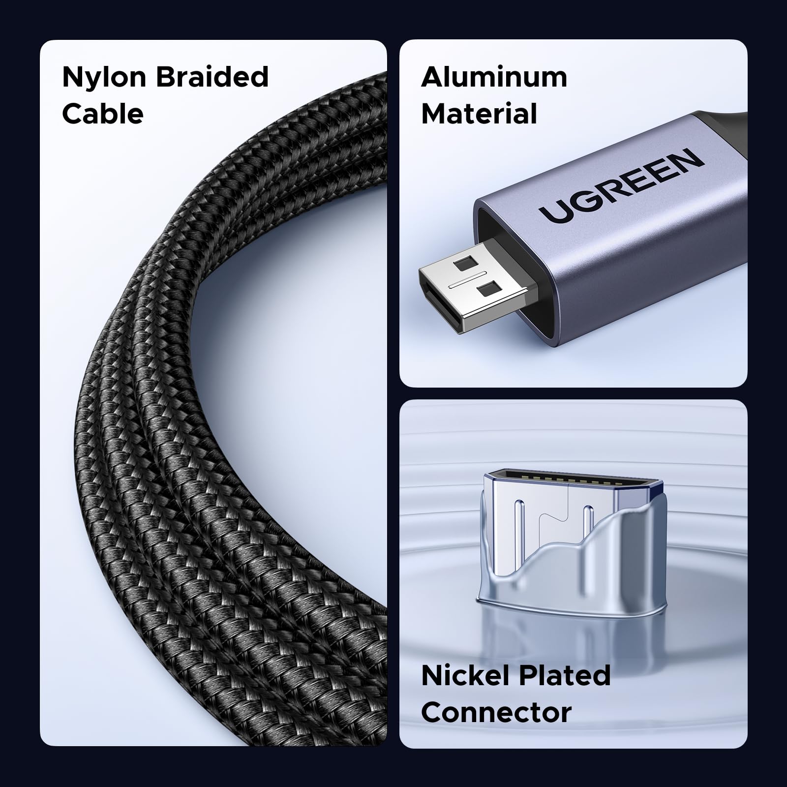 UGREEN 8K Micro HDMI auf HDMI 2.1 Adapter 8K@60Hz 4K/2K/1080P@240Hz Bidirektionale Kabel eARC/ARC HDR VRR ALLM Atmos HDCP 48Gbps Kompatibel mit Raspberry Pi 5 Kamera Laptop Xbox Series X PS5 (25cm) 9