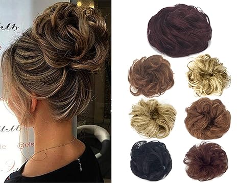 Sayfut Human Hair Bun Updo Hairpiece Scrunchy Scrunchie Hair