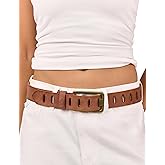 LyzerMia Womens Genuine Leather Belt for Jeans Pants Width 1.57" Western Cowgirl Wide Belts for Ladies with Gift Box