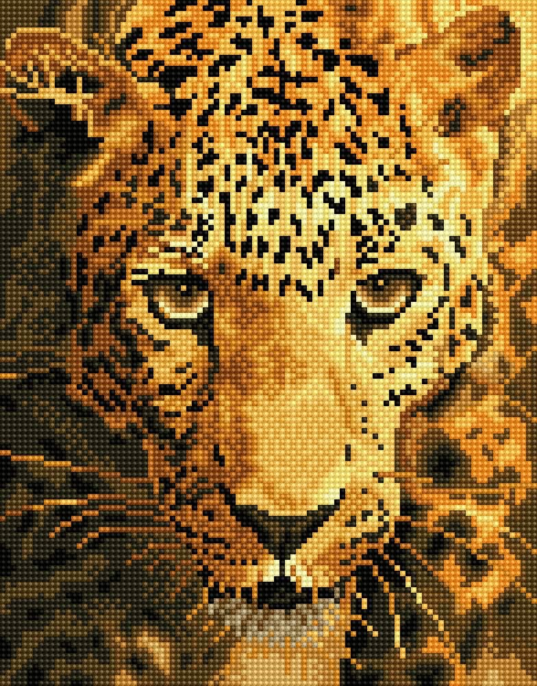 Diamond Painting Kit, Intermediate, DD6, Jaguar Prowl, 27.5 x 35.5cm