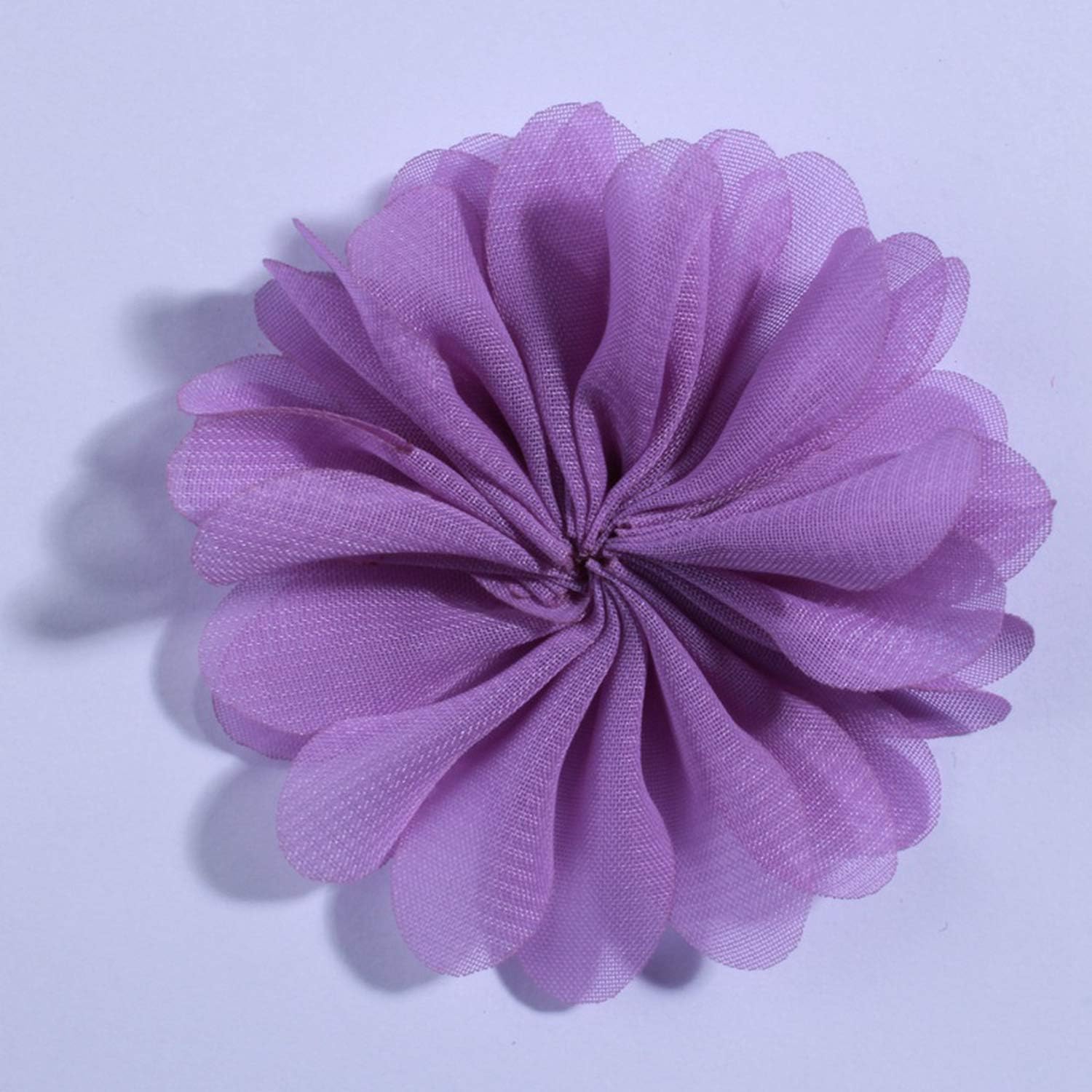 10PCS 6.5CM Fluffy Ballerina Chiffon Fabric Flower for Dress Suower Lace Artificial Flowers for Wedding Decoration,Lavender,