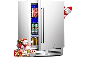 BODEGA 24 Inch Beverage Fridge under Counter, Outdoor Coolers for Patio and Deck Weatherproof, Stainless Steel Beverage Refrigerator for Soda, Beer, Holds 164 Cans