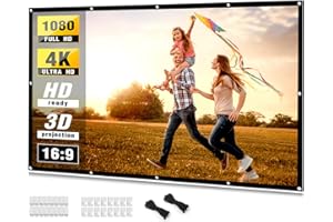 Projector Screen 100 inch, Taotique 4K Movie Projector Screen 16:9 HD Foldable and Portable Anti-Crease Indoor Outdoor Projection Double Sided Video Projector Screen for Home, Party, Office, Classroom