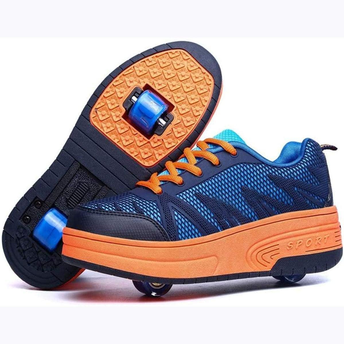 Chaussures à Roulettes WOWEI 2-en-1 Enfants - Baskets & Patins - Réglables - Sport Extérieur