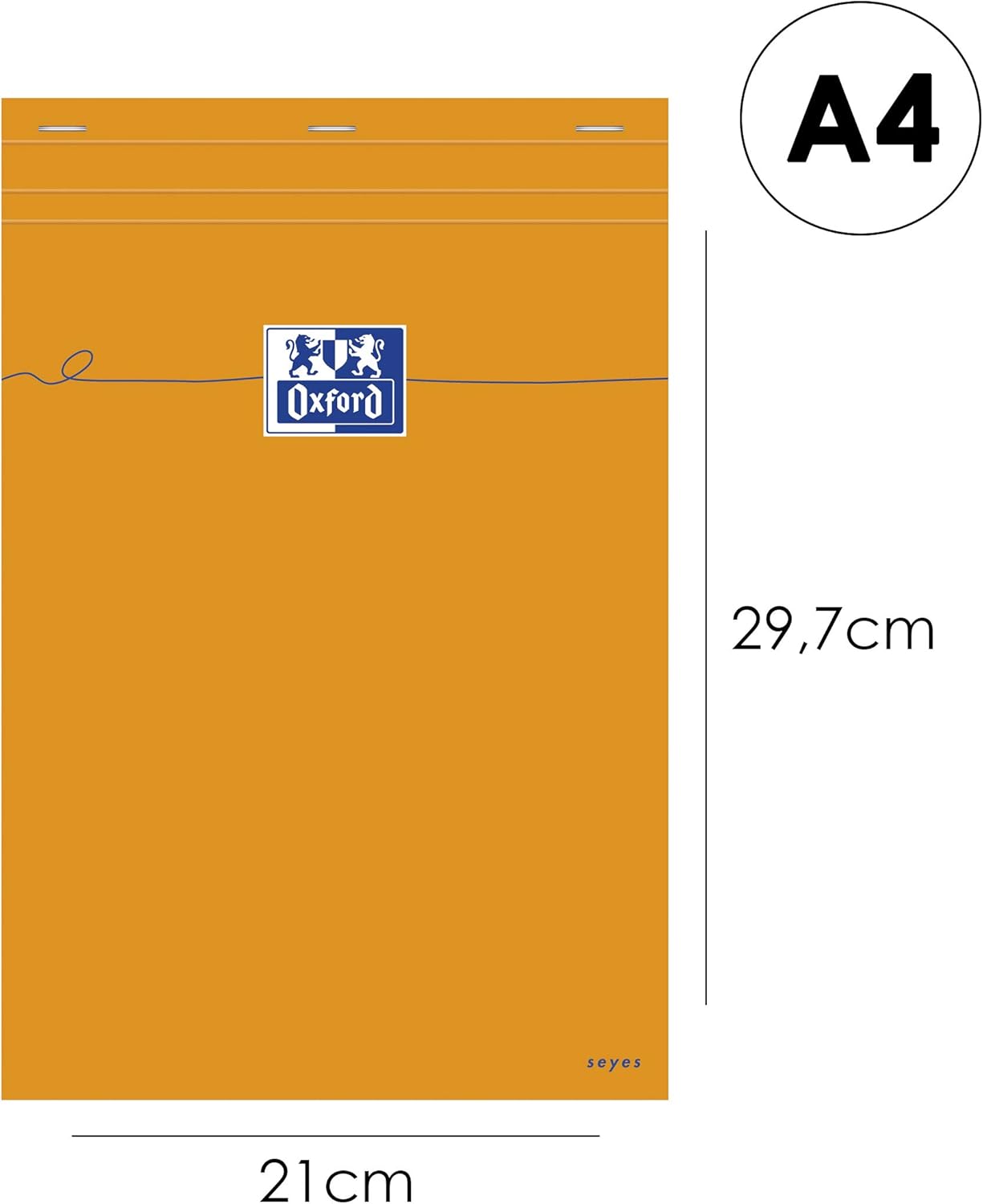 Pack of 5 Oxford notepads Large Squares Seyès-Ruled 160 Pages A4 Orange, A4 (21 x 29,7 cm) - Image 3