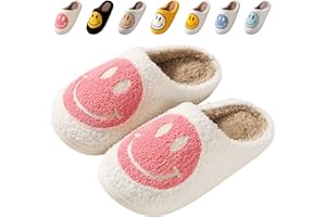 Beishani Smile Face Slippers, Retro Smile Slippers Comfy Smile Face Slippers for Women Cozy Happy Face Slippers with Smile Face Preppy Slippers Casual Slippers, Unisex