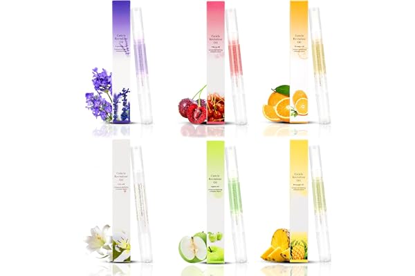 Nail Nutrition Pen,6PCS Nail Cuticle Oil Pen Set Nail Nutrition Oil Nail Care for Repairing Cracked & the Dry Cuticle