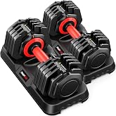 Mouldbody Adjustable Dumbbell Set Pair 25 lb or 50lb,10-in-1 Free Weight